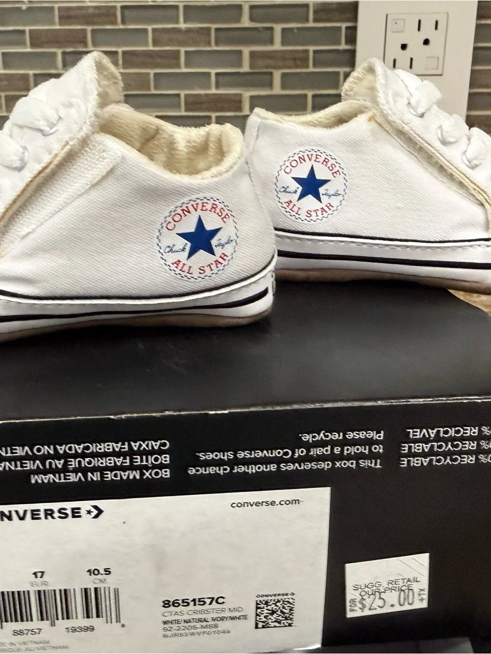 Converse Kids White Canvas Sneakers
